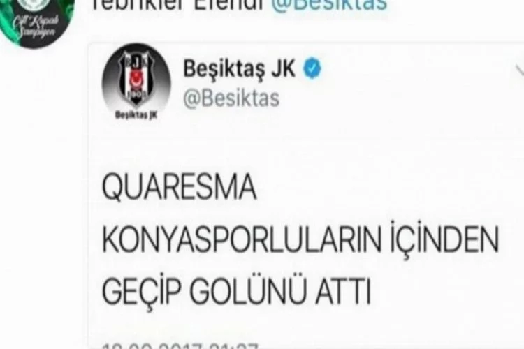 Konyaspor'dan Beşiktaş'a yanıt: "Tebrikler efendi"