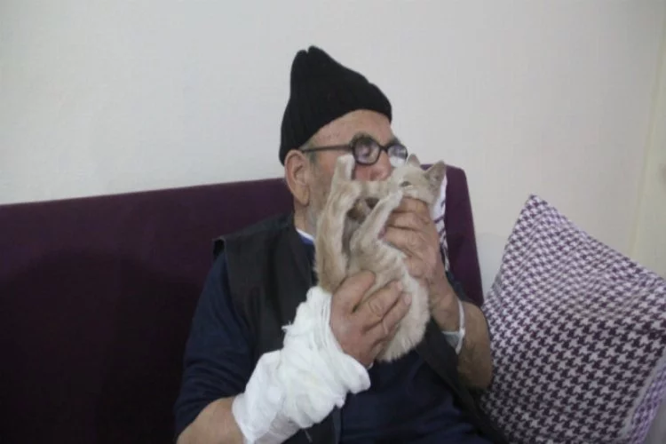 Ali Meşe, kedisinden bir an olsun ayrılmıyor