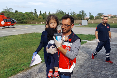 2 yaşındaki çocuk ambulans helikopterle hastaneye sevk edildi