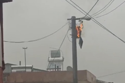 Elektrik sayaçlarının içinde olduğu panoda yangın!