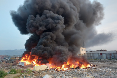 Çöplük alanda yangın paniği!