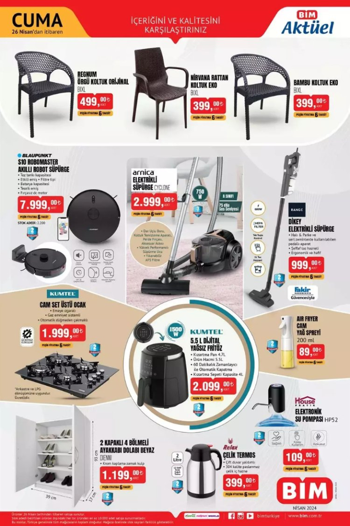 26 Nisan 2024 Cuma günü BİM aktüel kataloğunda kaçırılmayacak fırsatlar-Bursa Hayat Gazetesi-3
