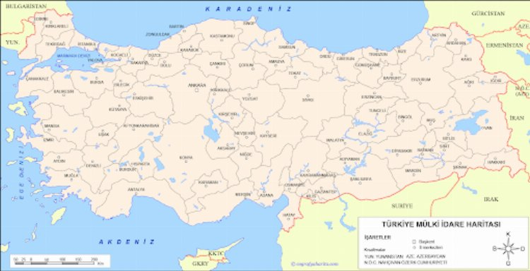 Türkiye haritası: Coğrafi konum ve önemli noktalar