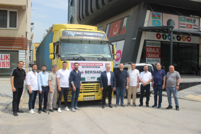 Bursa'da BEKSİAD'ın ikinci yardım TIR'ı Gazze için yola çıktı