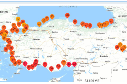 22 Ağustos 2024 Perşembe deniz suyu sıcaklıkları