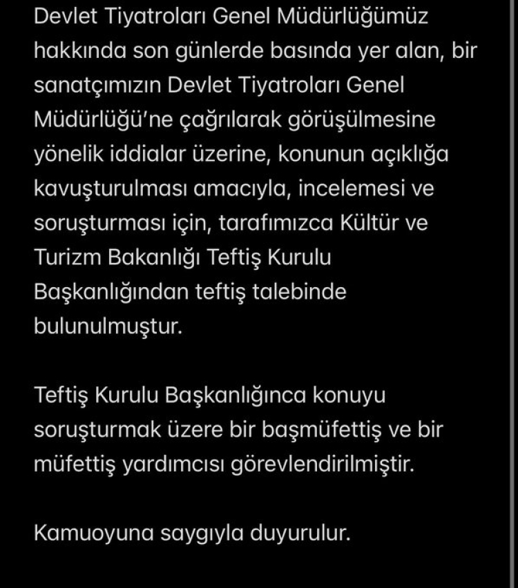 Devlet Tiyatroları'ndan iddialara yanıt  Bursa Hayat Gazetesi -2