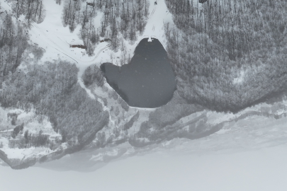 Türkiye’nin 36. Tabiat Parkı Ulugöl’de muazzam kar manzarası