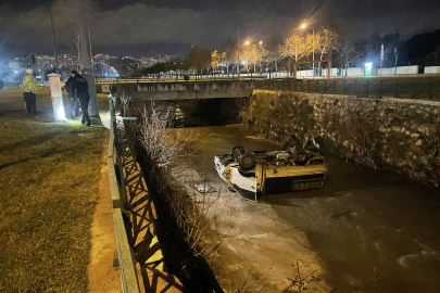 Bursa’da 70 yaşındaki alkollü sürücü aracıyla dereye uçtu