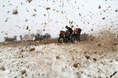 Bursa'nın karla kaplı zirvelerinde ATV tutkunlarının macerası