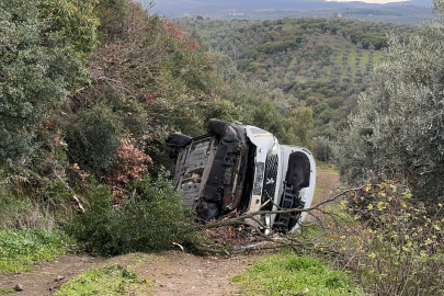 Bursa'da kontrolden çıkan araç tarlaya uçtu