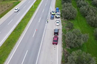 İznik’te dron destekli trafik denetimi
