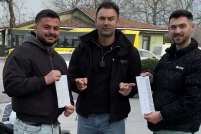 Bursa'da ceza kaçınılmaz olunca polisle hatıra fotoğrafı çektirdiler