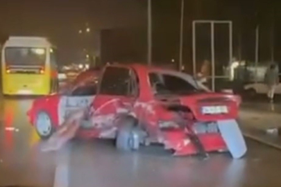 Bursa'da kontrolünü kaybettiği araçla duvara çarptı!