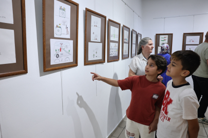 Nilüferli çocuklardan karikatür sergisi: 89 eser ziyarete açıldı