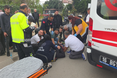 Orhangazi'de iki motosiklet çarpıştı! Baba ve oğlu yaralandı