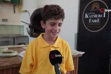 Gaziantep'in kinik katmer ustası! 9 yaşındaki Ertuğrul Yılmaz yeteneğiyle şaşırtıyor