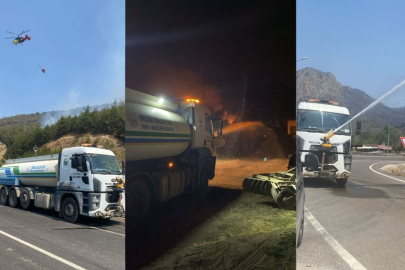 İnegöl Belediyesi’nden yangın bölgesine personel ve su tankeri desteği