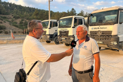 Harmancık yangınına beton pompasıyla müdahale eden Ali Yalçın zorlu mücadeleyi anlattı