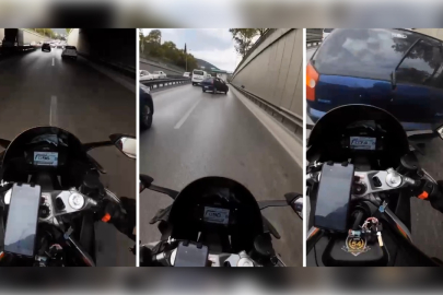 Bursa'da yürekleri ağza getiren anlar! Kask kamerası her şeyi kaydetti