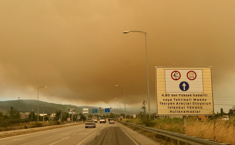Bursa'da gökyüzünü kaplayan duman panik yarattı-Bursa Hayat 2
