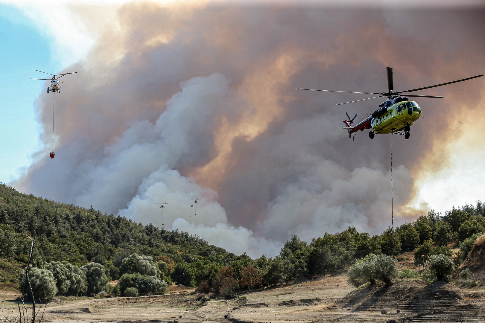 Bursa'da ekipler havadan ve karadan seferber oldular