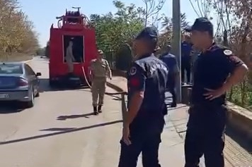 Bursa'da okul bahçesinde korkutan yangın!