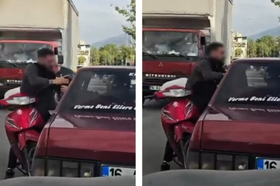 Bursa'da trafikte öfke patlaması: Olay anı kameraya yansıdı