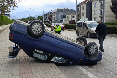 Bursa İnegöl’de araç takla attı!