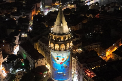 Galata Kulesi çevre bilinci için ışıklarla renklendi