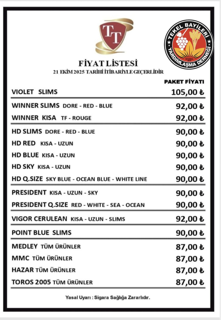 Sigaraya yeni zam! TT grubu fiyat listesi güncellendi (21Ekim 2025) -Bursa Hayat-3