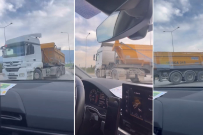 Vatandaş kameraya aldı: Bursa’da kamyon kuralları hiçe saydı