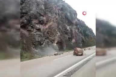 Amasya’da tehlikeli kayalar dronla görüntülendi