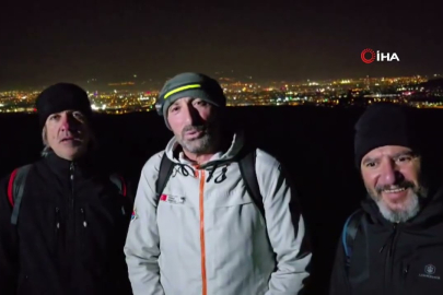 Dağ tutkunları 12 km’lik gece yürüyüşünde buluştu