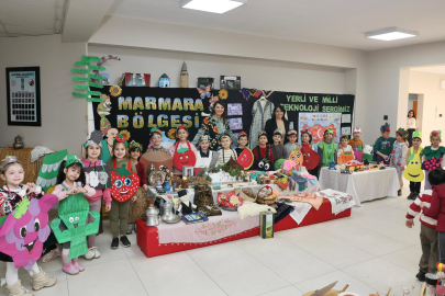 Bursa Atatürk Anaokulu'nda miniklerden renkli yerli malı haftası etkinliği