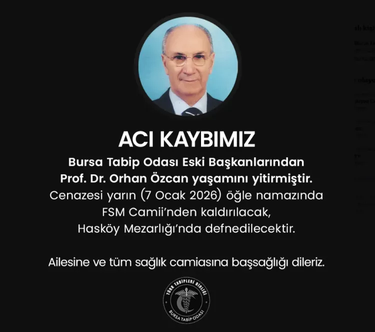 Bursa Tabip Odası’ndan üzen haber: Prof. Dr. Orhan Özcan vefat etti-Bursa Hayat-2
