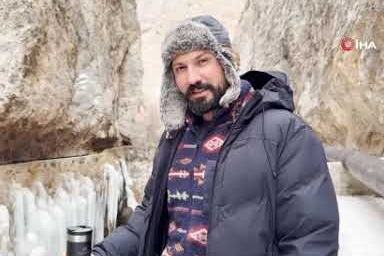 Binlerce yıllık kanyonda muhteşem kış manzarası