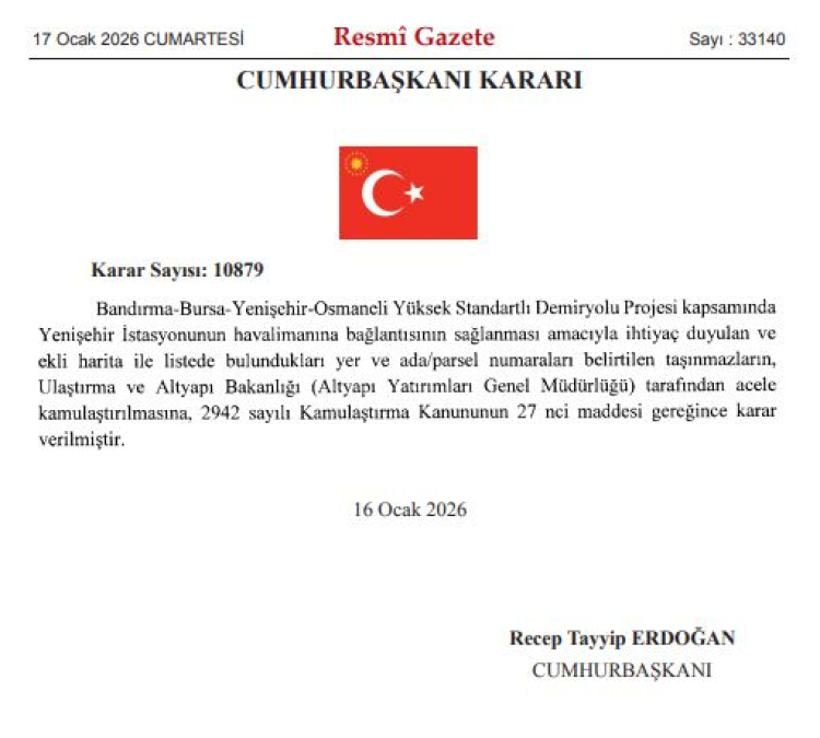 Bursa’da dev proje için yeni karar: Resmi Gazete'de yayınlandı!-Bursa Hayat Gazetesi-2