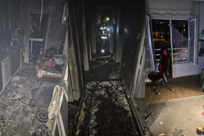 Bursa İnegöl'de apartmanda yangın paniği! Alevlerin arasından kurtardılar