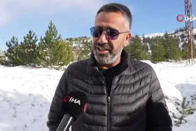 Kırıkkale’de vatandaşlar Dinek Dağı’nda karın keyfini çıkardı