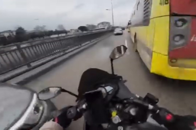 Bursa’da motosikletle kaza tehlikesi: Saniyelerle kurtuldu!