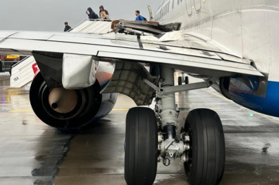 Antalya Havalimanı’nda teknik arıza: Uçak kanadına teker çarptı!