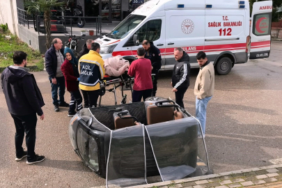 Bursa'da triportör kazası! Kontrolden çıkıp yan yattı