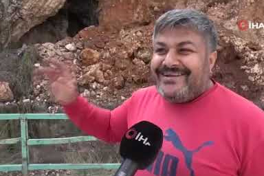 Hatay’da heyelan mağarayı gün yüzüne çıkardı