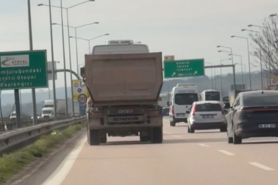 Bursa'da hafriyat kamyonu yasak şeride girip tehlike saçtı
