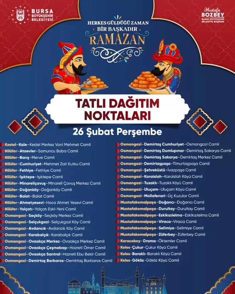 Bursa Büyükşehir’den Ramazan tatlı noktaları duyurusu-Bursa Hayat-2