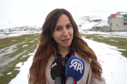 Kar sürprizi çiğdemleri beyaza bürüdü!