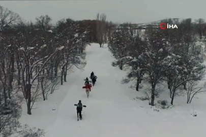 Erzincan’ın beyaz manzarasında sıra dışı etkinlik!