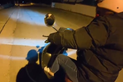 Bursa’da anne ve oğlun motosiklet macerası güldürdü!