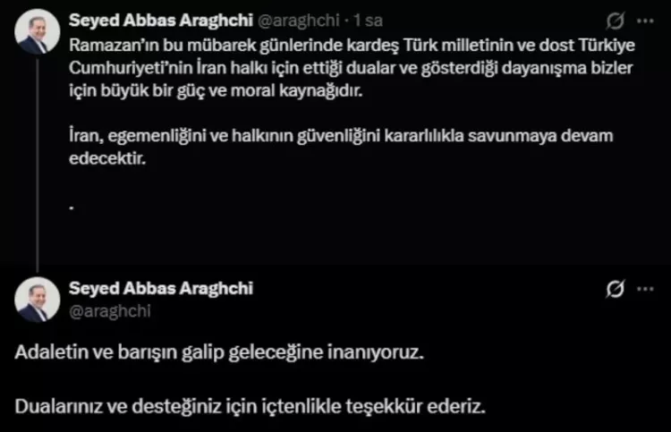 Arakçi’den Türkiye’ye Türkçe teşekkür mesajı-Bursa Hayat-2