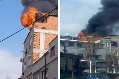 Bursa’da çatı katında çıkan yangın mahalleliyi korkuttu